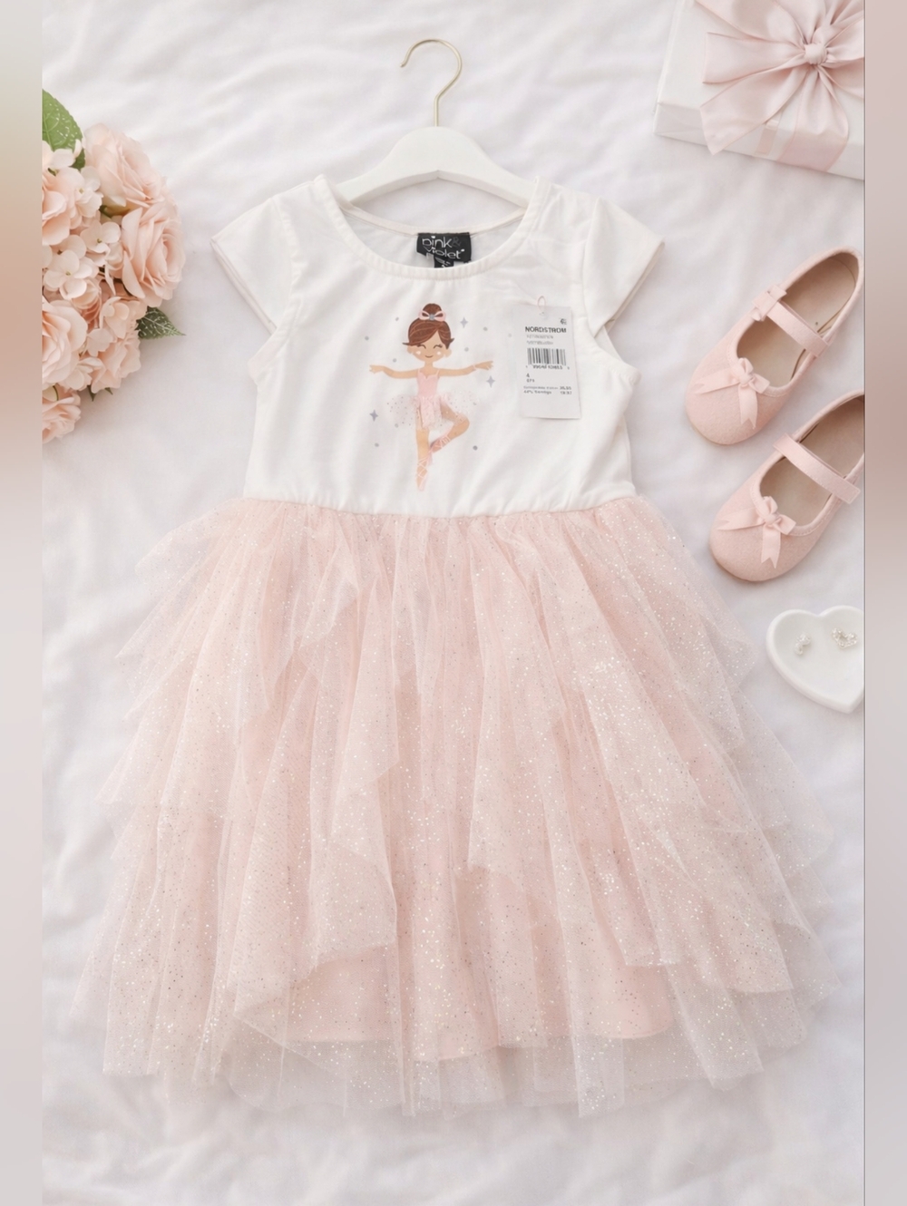 Pink & Violet Girls Ballerina Tulle Dress Size 4